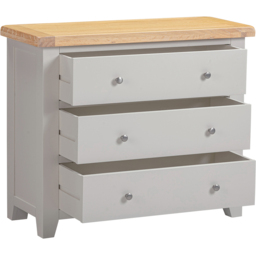 Seconique Windsor 3 Drawer Pebble Grey and Oak Storage Chest - Pebble Grey/Oak - Wilko - thumbnail 5