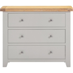 Seconique Windsor 3 Drawer Pebble Grey and Oak Storage Chest - Pebble Grey/Oak - Wilko - thumbnail 4