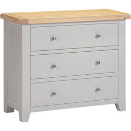 Seconique Windsor 3 Drawer Pebble Grey and Oak Storage Chest - Pebble Grey/Oak - Wilko - thumbnail 3