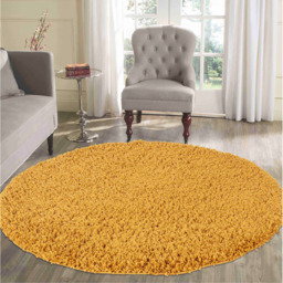 Desire Rugs Oxford Gold Plain Round Shaggy Rug 120 x 120cm - Wilko - thumbnail 3