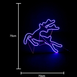 Shatchi Jumping Reindeer Neon Rope Light Silhouette LED Outdoor Christmas Decoration - Size: 32 x 12 x 8cm - Blue - Wilko - thumbnail 4