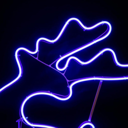 Shatchi Jumping Reindeer Neon Rope Light Silhouette LED Outdoor Christmas Decoration - Size: 32 x 12 x 8cm - Blue - Wilko - thumbnail 3