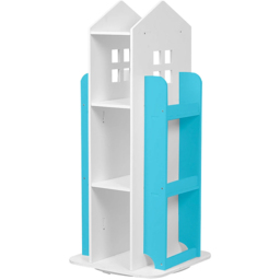 Neo Blue House Shaped Rotating Kid's Freestanding Bookshelf - Wilko - thumbnail 3