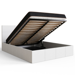 GFW Small Double White Faux Leather End Lift Ottoman Bed with Memory Pocket Spring Mattress - Wilko - thumbnail 6