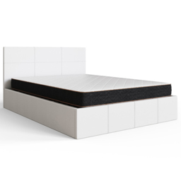 GFW Small Double White Faux Leather End Lift Ottoman Bed with Memory Pocket Spring Mattress - Wilko - thumbnail 5
