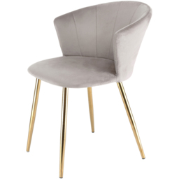 Ella Dining Accent Chair Velvet Upholstery - Taupe - Size: 75 x 56 x 60cm - Brown - Genesis - Wilko - thumbnail 3
