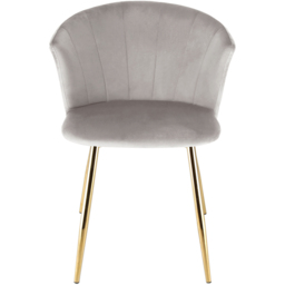 Ella Dining Accent Chair Velvet Upholstery - Taupe - Size: 75 x 56 x 60cm - Brown - Genesis - Wilko - thumbnail 4