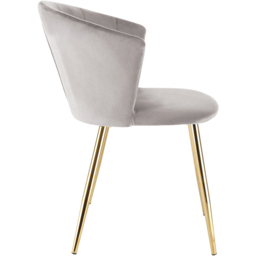 Ella Dining Accent Chair Velvet Upholstery - Taupe - Size: 75 x 56 x 60cm - Brown - Genesis - Wilko - thumbnail 6