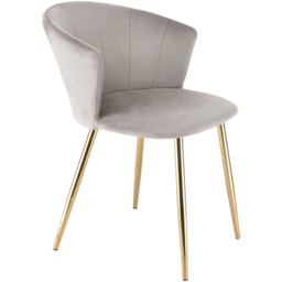 Ella Dining Accent Chair Velvet Upholstery - Taupe - Size: 75 x 56 x 60cm - Brown - Genesis - Wilko - thumbnail 5