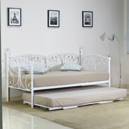 Brooklyn Small Single White Metal Crystal Finial Bed Frame - Wood - Wilko - thumbnail 1