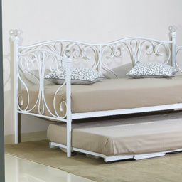 Brooklyn Small Single White Metal Crystal Finial Bed Frame - Wood - Wilko - thumbnail 3