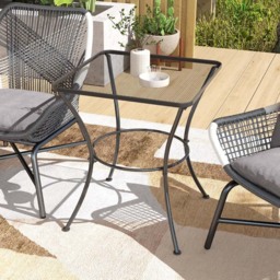 Outsunny Square Metal Bistro Table Black - Size: 70 x 60 x 60cm - Wilko - thumbnail 4