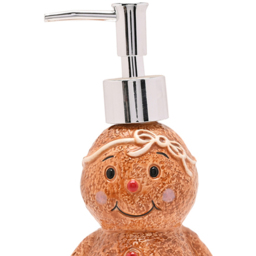 The Seasonal Gift Co. Santa and Friends Gingerbread Ceramic Hand Soap Dispenser - Size: 22 x 9 x 8cm - Brown - Wilko - thumbnail 3