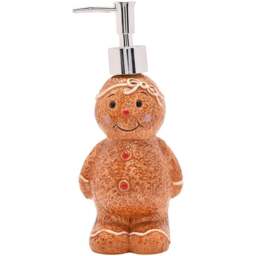 The Seasonal Gift Co. Santa and Friends Gingerbread Ceramic Hand Soap Dispenser - Size: 22 x 9 x 8cm - Brown - Wilko