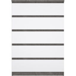 Florence 5 Drawer Concrete and White High Gloss Chest of Drawers - Furniture to Go - Wilko - thumbnail 4
