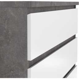 Florence 5 Drawer Concrete and White High Gloss Chest of Drawers - Furniture to Go - Wilko - thumbnail 6