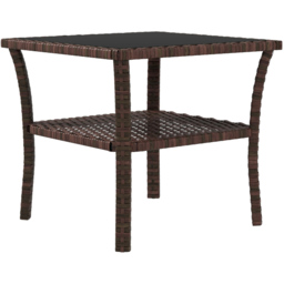 Outsunny Brown PE Rattan Coffee Table - Size: 50 x 50 x 45cm - Wilko - thumbnail 3