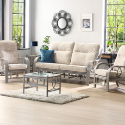 Desser Furniture Madrid 5 Seater Grey Farrow Sofa Set - Wilko