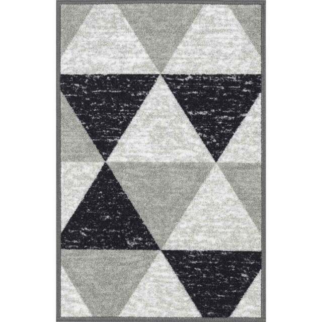 Desire Rugs Havana Grey Geometric Anti Slip Door Mat 80 x 50cm - Size: 50 x 80cm - Wilko - image 1
