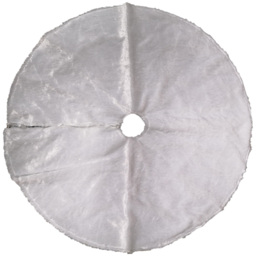 Samuel Alexander White USB Powered LED Fur Fabric Christmas Tree Skirt 90cm - Size: 90 x 90 x 4cm - Wilko