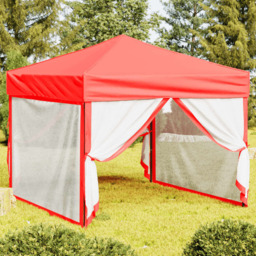 vidaXL 3 x 3m Red Foldable Party Tent with Sidewalls - Wilko