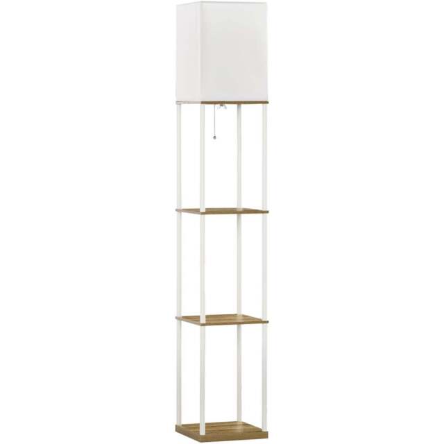 Portland 3 Shelf Modern Floor Lamp - Size: 26 x 26 x 159cm - White - Wilko - image 1