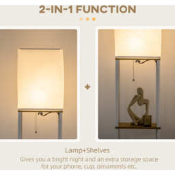 Portland 3 Shelf Modern Floor Lamp - Size: 26 x 26 x 159cm - White - Wilko - thumbnail 7