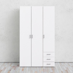 Florence Space 3 Door 3 Drawer White Wardrobe - Size: 3 Door, 3 Drawer - Furniture To Go - Wilko - thumbnail 7