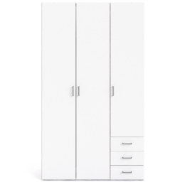 Florence Space 3 Door 3 Drawer White Wardrobe - Size: 3 Door, 3 Drawer - Furniture To Go - Wilko - thumbnail 4