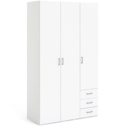 Florence Space 3 Door 3 Drawer White Wardrobe - Size: 3 Door, 3 Drawer - Furniture To Go - Wilko - thumbnail 3
