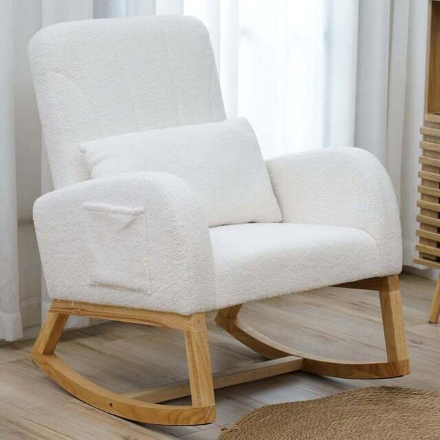 Amara Rocking Chair - White - Size: Single - Wilko - image 1