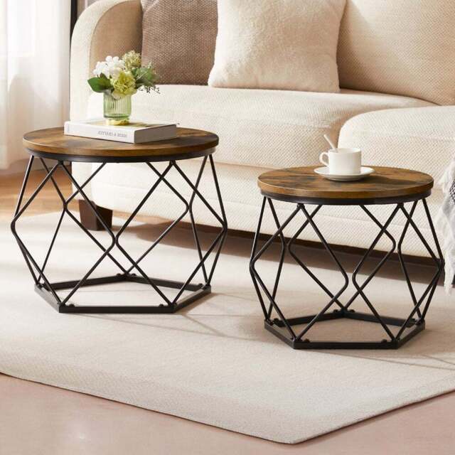 Vida Designs Brooklyn Dark Wood Nest of Tables Set of 2 - Wilko - image 1