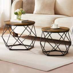 Vida Designs Brooklyn Dark Wood Nest of Tables Set of 2 - Wilko - thumbnail 1