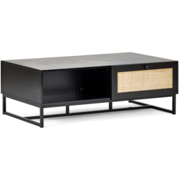 Julian Bowen Padstow 2 Drawer Black Coffee Table - Size: 70 x 120 x 42cm - Wilko - thumbnail 3