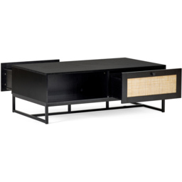 Julian Bowen Padstow 2 Drawer Black Coffee Table - Size: 70 x 120 x 42cm - Wilko - thumbnail 5
