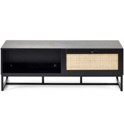 Julian Bowen Padstow 2 Drawer Black Coffee Table - Size: 70 x 120 x 42cm - Wilko - thumbnail 4