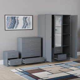 Vida Designs Riano Grey 3 Piece Bedroom Furniture Set - Wilko - thumbnail 5