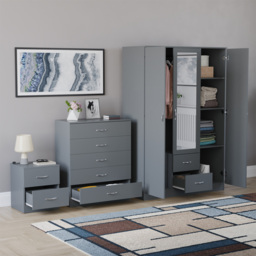 Vida Designs Riano Grey 3 Piece Bedroom Furniture Set - Wilko - thumbnail 6