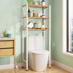 Living and Home 3 Shelf White Over Toilet Storage Shelf - Size: 158 x 50 x 28cm - Wilko