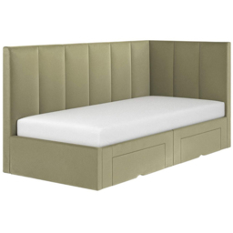 Flair Harley 2 Drawers Olive Green Velvet Bed Frame - Size: Single - Wilko - thumbnail 3