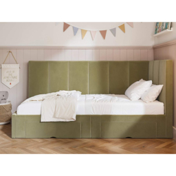 Flair Harley 2 Drawers Olive Green Velvet Bed Frame - Size: Single - Wilko - thumbnail 7