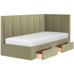 Flair Harley 2 Drawers Olive Green Velvet Bed Frame - Size: Single - Wilko - thumbnail 4