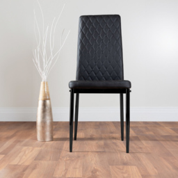 Furniturebox Fira Valera Wood Effect 4 Seater Round Dining Set Brown and Black - Wilko - thumbnail 4