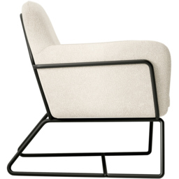 Charles Matte Black and Ivory Boucle Armchair - Size: Single - Cream - LPD Home - Wilko - thumbnail 5