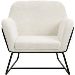 Charles Matte Black and Ivory Boucle Armchair - Size: Single - Cream - LPD Home - Wilko - thumbnail 4