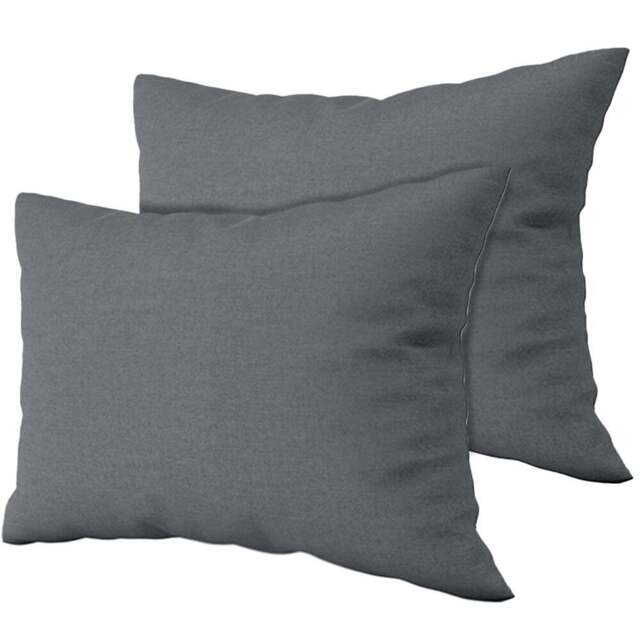 Serene Charcoal Brushed Cotton Pillowcases 2 Pack - Size: 20 x 27cm - Grey - Wilko - image 1