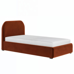 Flair Alba Single Orange Velvet Ottoman Bed - Wilko - thumbnail 4