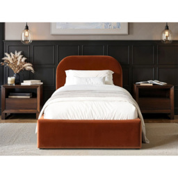 Flair Alba Single Orange Velvet Ottoman Bed - Wilko - thumbnail 6