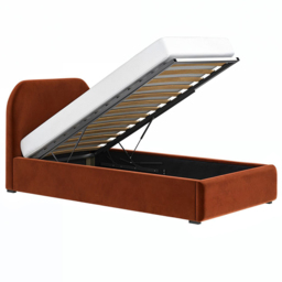 Flair Alba Single Orange Velvet Ottoman Bed - Wilko - thumbnail 3