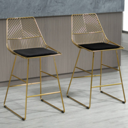 Portland Gold Geometric Bar Stool Set of 2 - Wilko